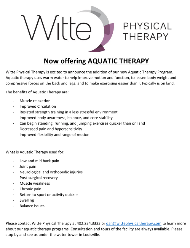 Aquatic therapy
