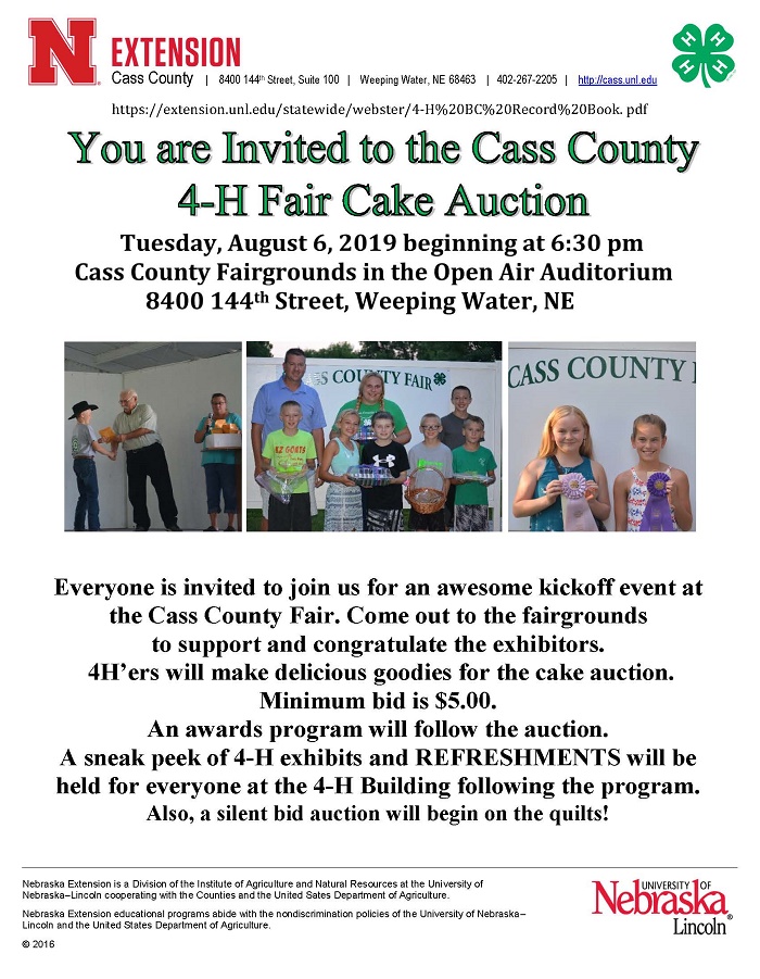 Cake Auction 2019 flyer