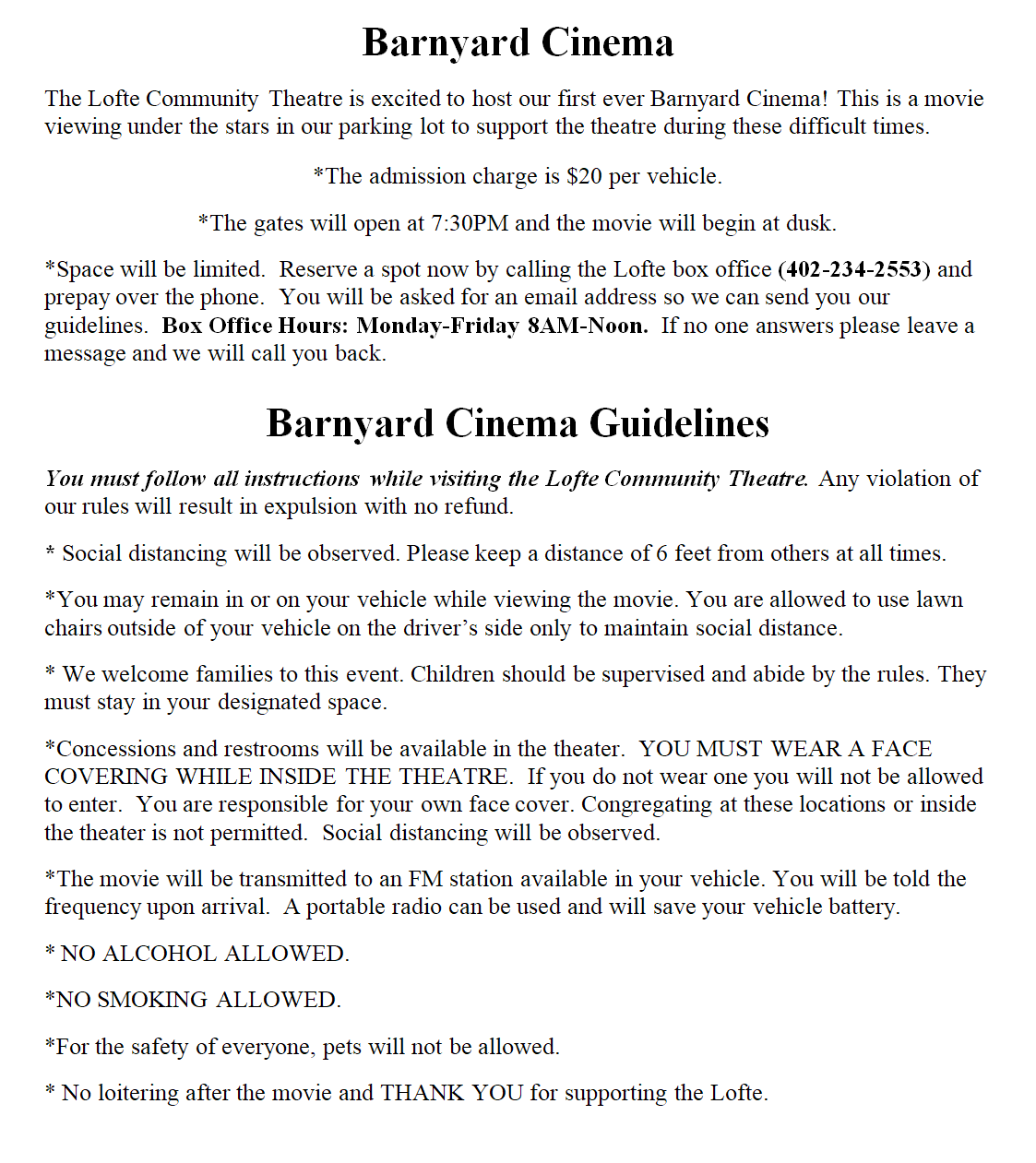 Barnyard Cinema Guidelines2