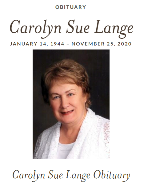 Carolyn Sue Lange obituary
