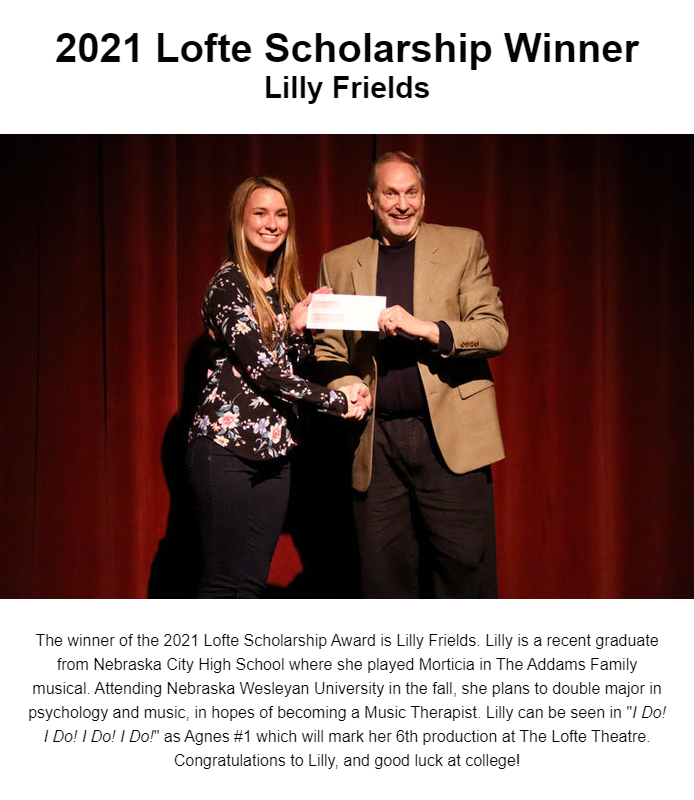 lofte 2021 SCHOLARSHIP WINNER