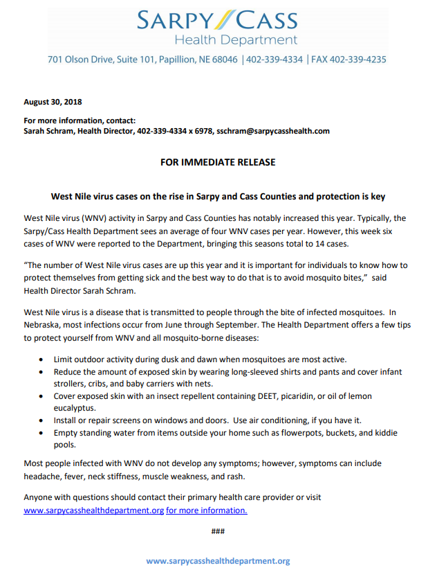 SarpyHealth westniles