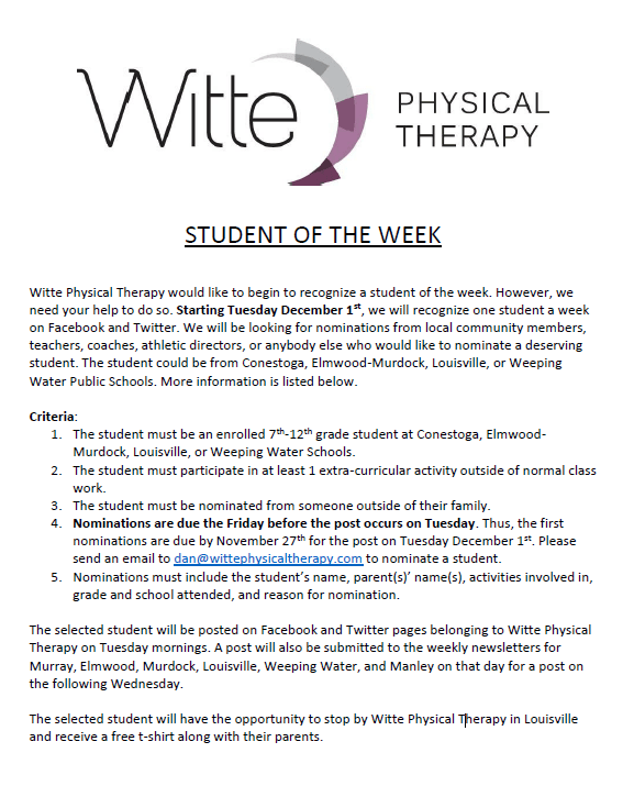 student of the week